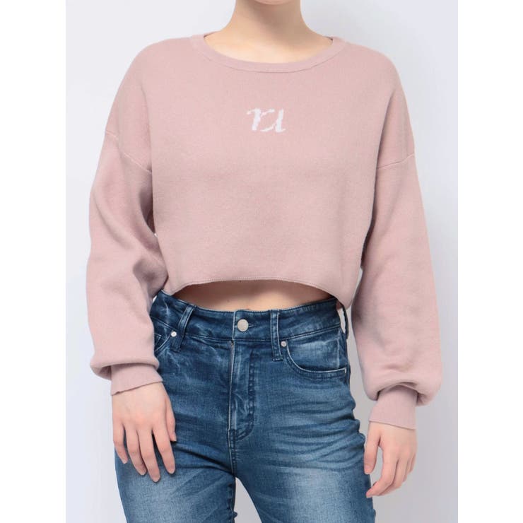 ポイントロゴショートニットトップス[品番：MKSW0055618]｜RESEXXY