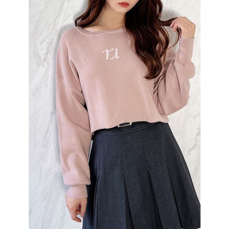 ポイントロゴショートニットトップス[品番：MKSW0055618]｜RESEXXY