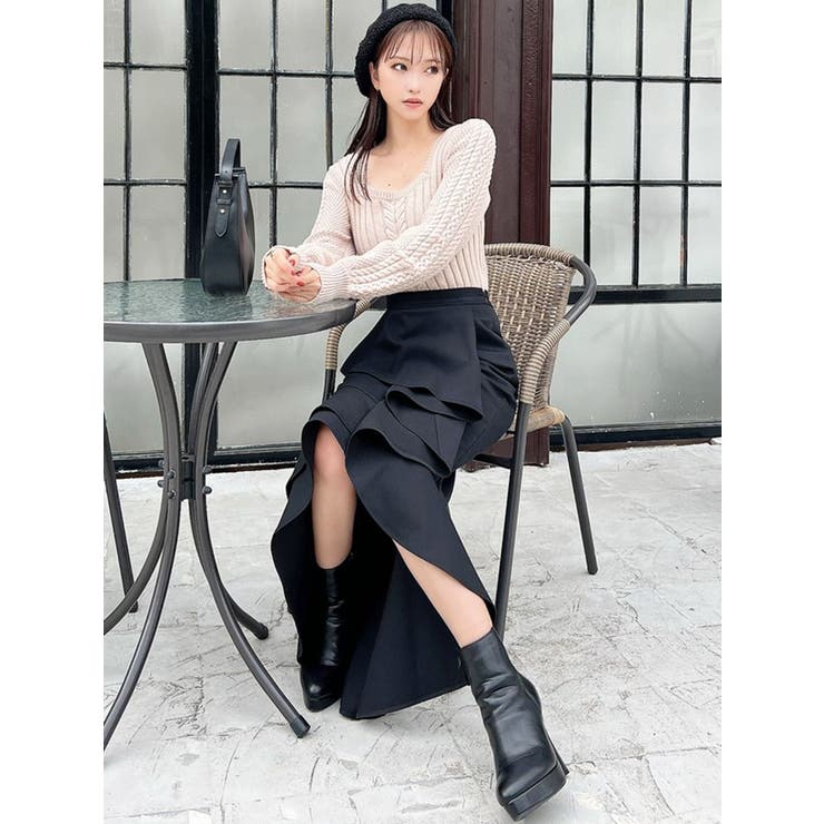 スクエアケーブルニット[品番：MKSW0054366]｜RESEXXY（リゼクシー）の