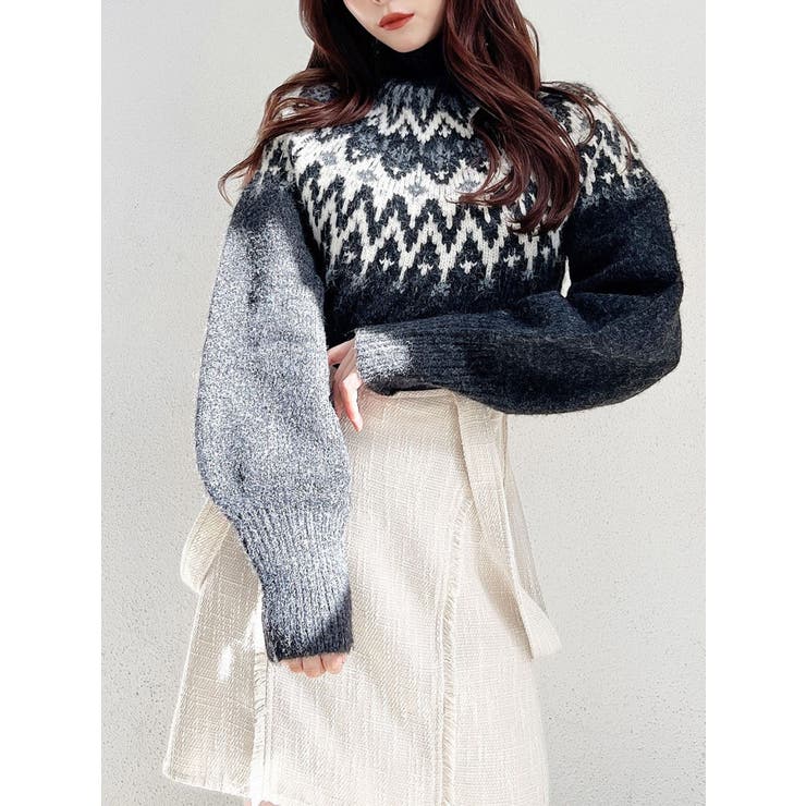 LLサイズ レディース服 コーデ売り まとめ売り 新品タグ付き ニット トップス ノルディックコンパクトニットトップス[品番：MKSW0054566]｜RESEXXY