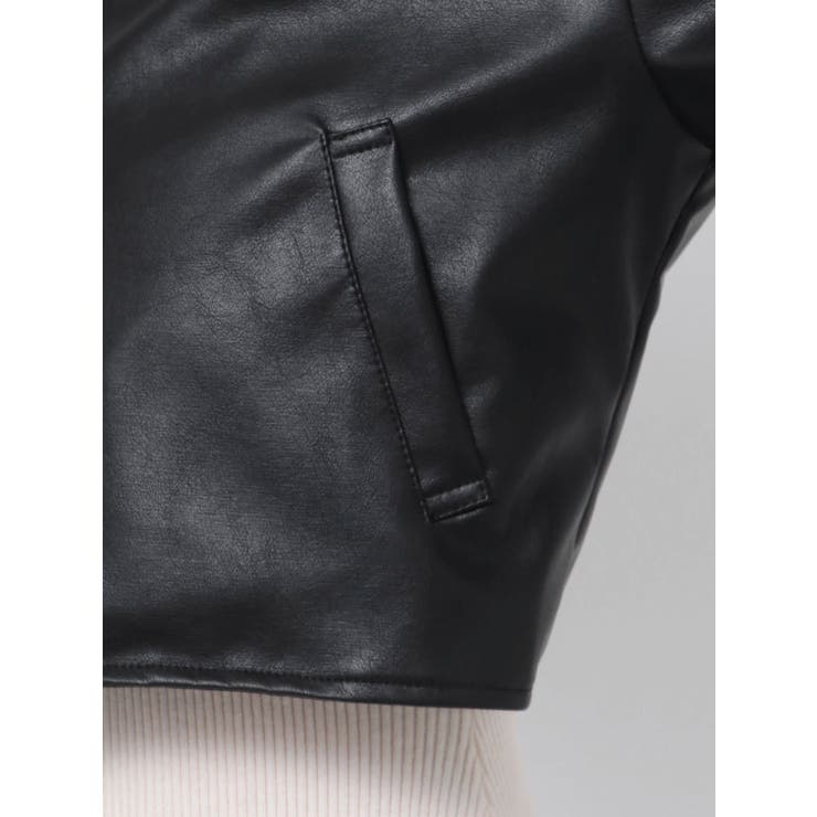 ノーカラーフェイクレザージャケット[品番：MKSW0055893]｜RESEXXY