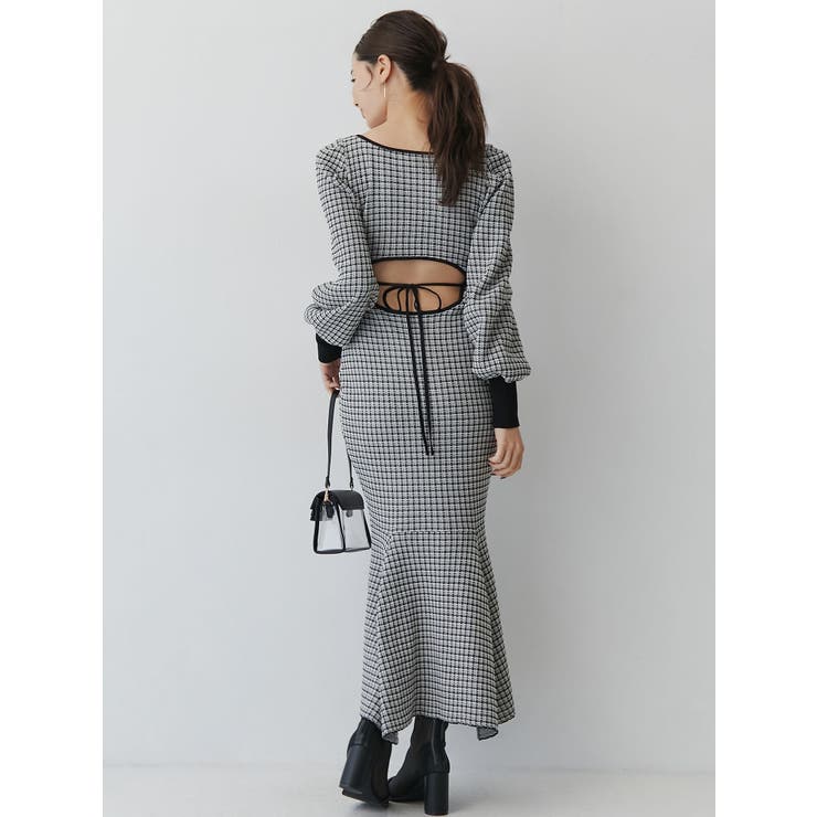 バイカラーツイードマーメイドニットワンピース | RESEXXY | 詳細画像38