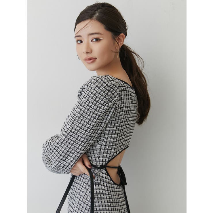 バイカラーツイードマーメイドニットワンピース | RESEXXY | 詳細画像40