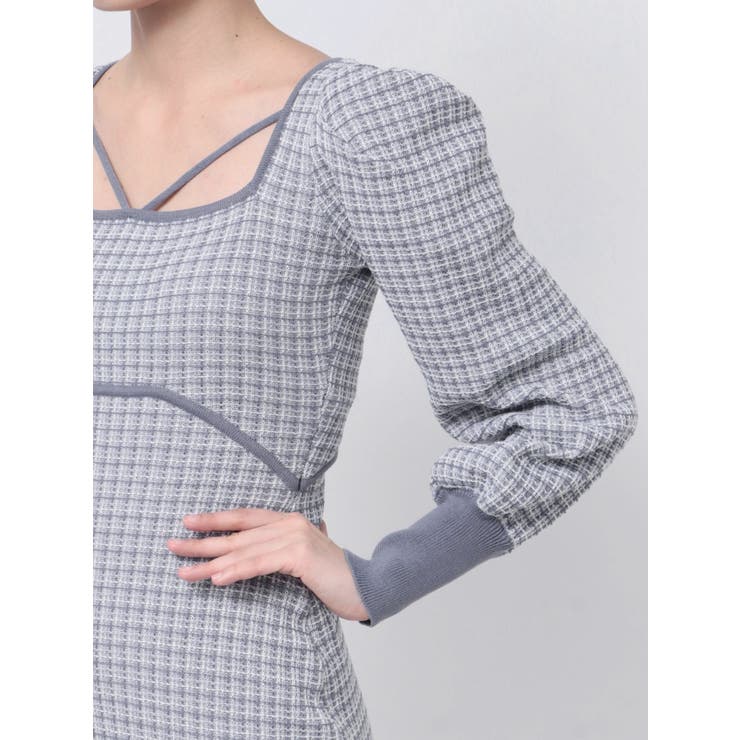 バイカラーツイードマーメイドニットワンピース | RESEXXY | 詳細画像45