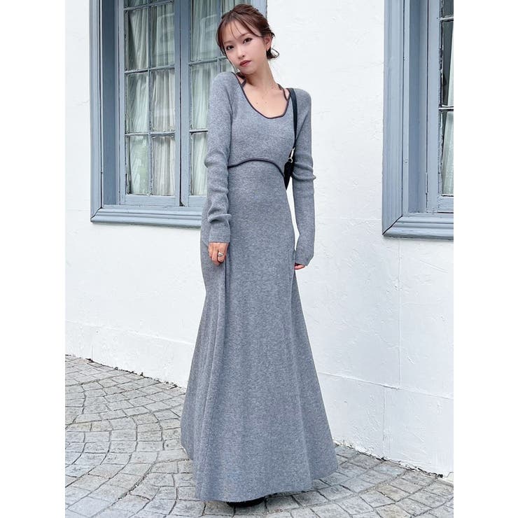 CELINE ニットワンピース S グレージュ CELINE / セリーヌ | カシミヤ シルク 接結 ニットワンピース