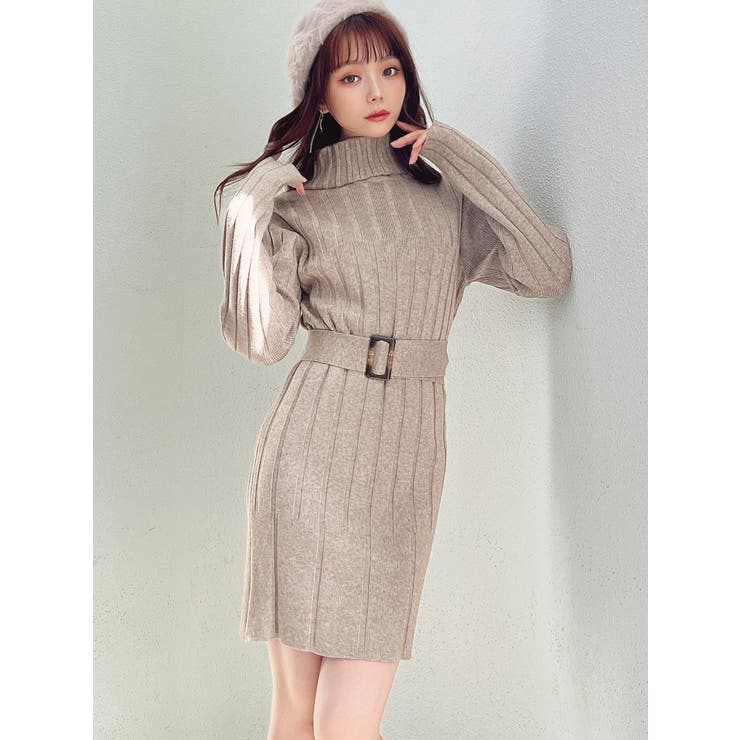 ワイドリブニットワンピース[品番：MKSW0056067]｜RESEXXY（リゼクシー