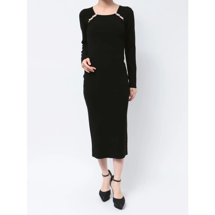 ワンピース rii:) パールビーズリブニットワンピース[品番：MKSW0056338]｜RESEXXY