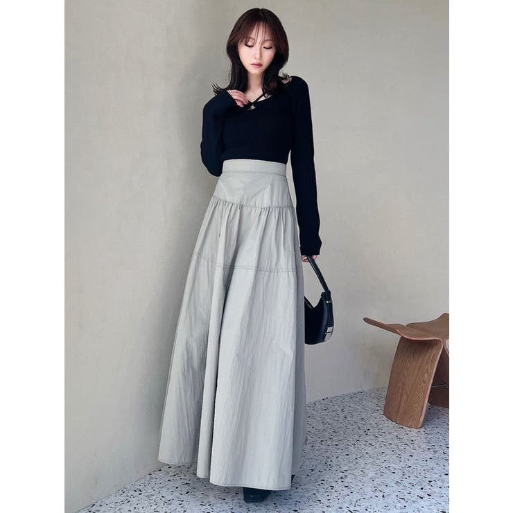 ギャザーナイロンフレアスカート | RESEXXY | 詳細画像9 