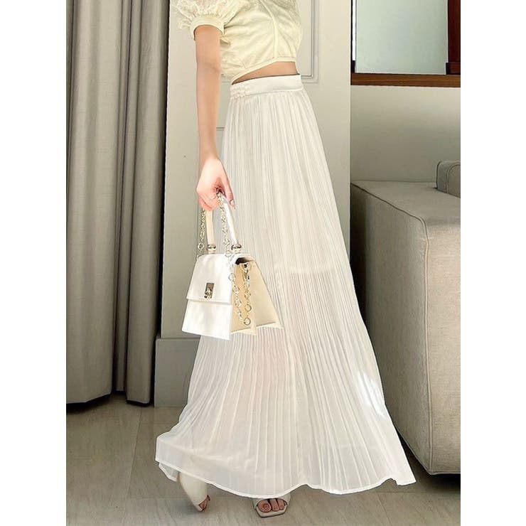 ホワイト | シアープリーツロングスカート | RESEXXY