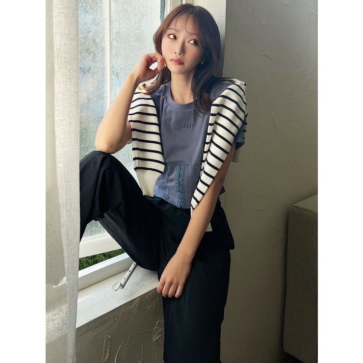 今期人気コルセットTシャツ me+em select（ミームセレクト） tシャツ レディース : ZOZOTOWN Yahoo