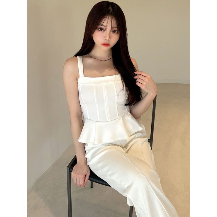 コルセットペプラムトップス【セットアップ着用可能】[品番