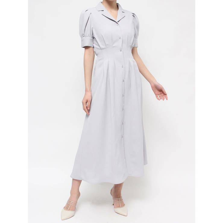 WEB限定】パフスリーブシャツワンピース[品番：MKSW0057523