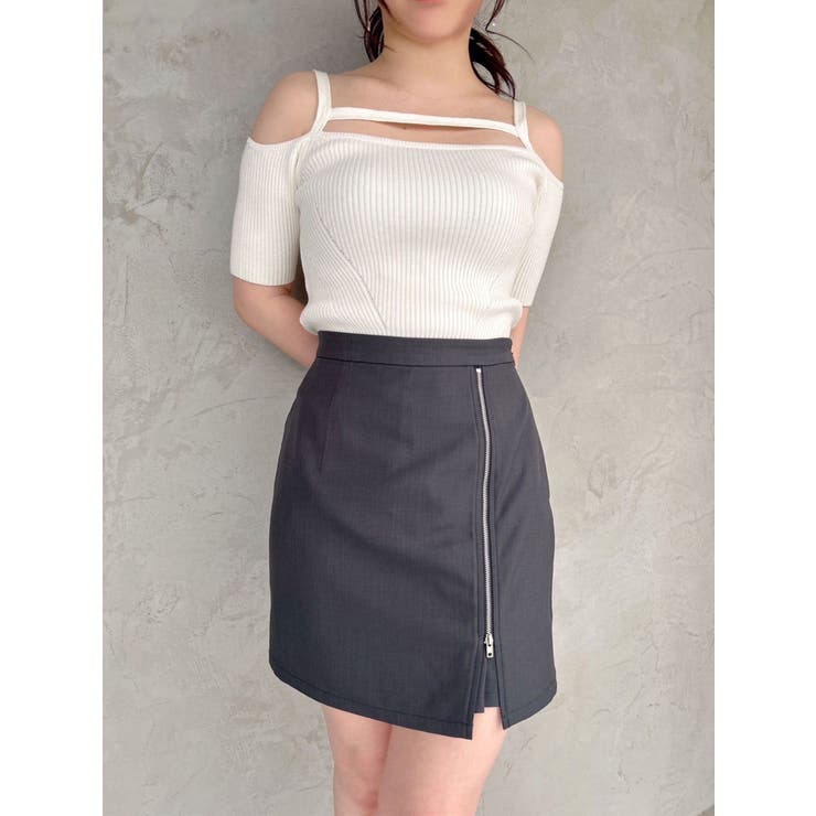 チャコールグレー | ハイウエスト台形ミニスカート | RESEXXY