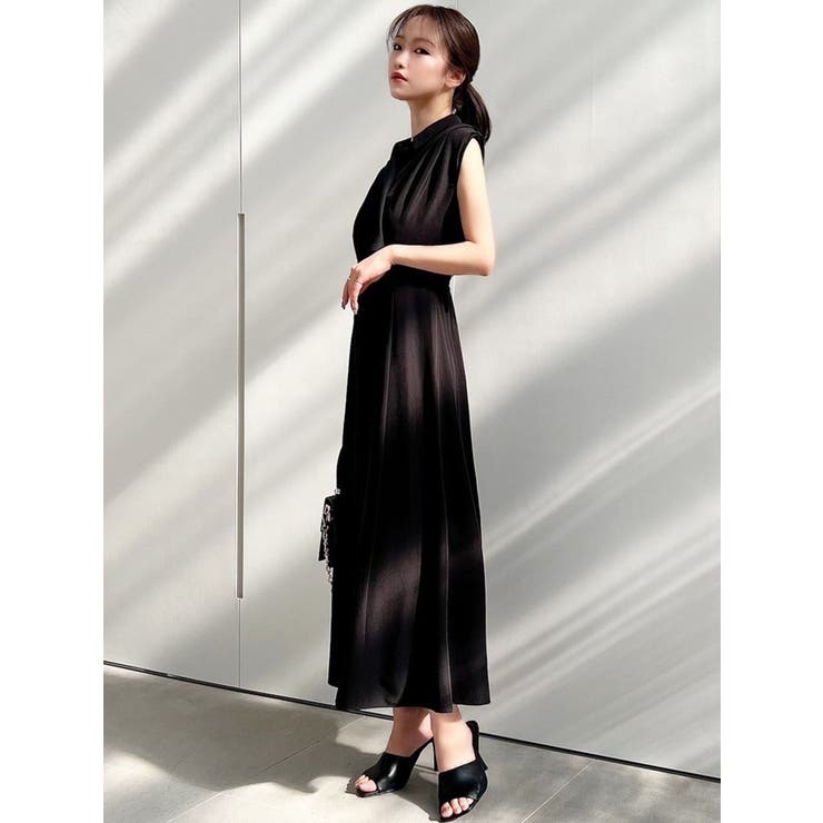 WEB限定】ボウタイフレアワンピース[品番：MKSW0057981