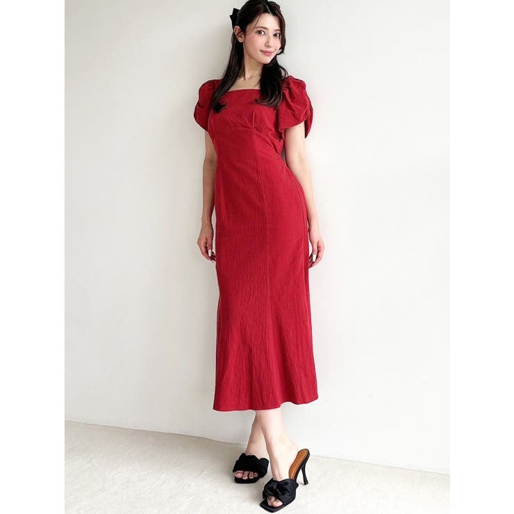 MYLAN♡バックリボンマキシワンピ BACK RIBBON LONG FLARE OP/バックリボンロングフレアOP