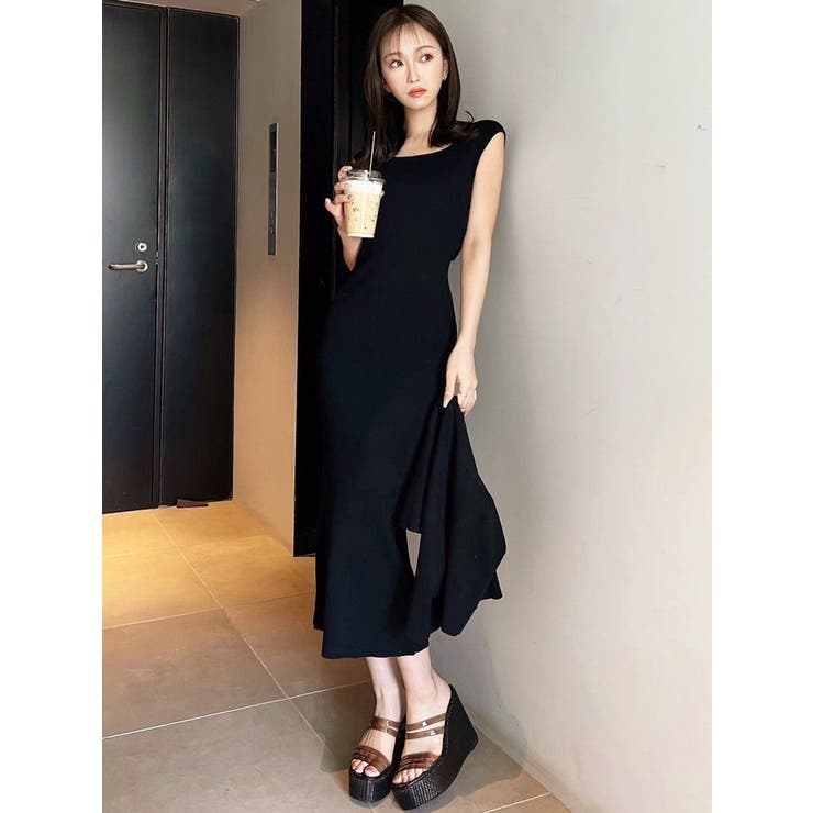 back open knit OP/バックオープンニットワンピース（ワンピース