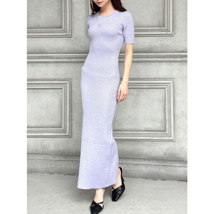 ラベンダー | エンブロイダリーラメニットワンピース | RESEXXY