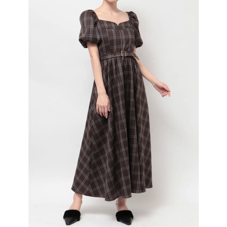 バルーンスリーブチェックワンピース[品番：MKSW0059439]｜RESEXXY