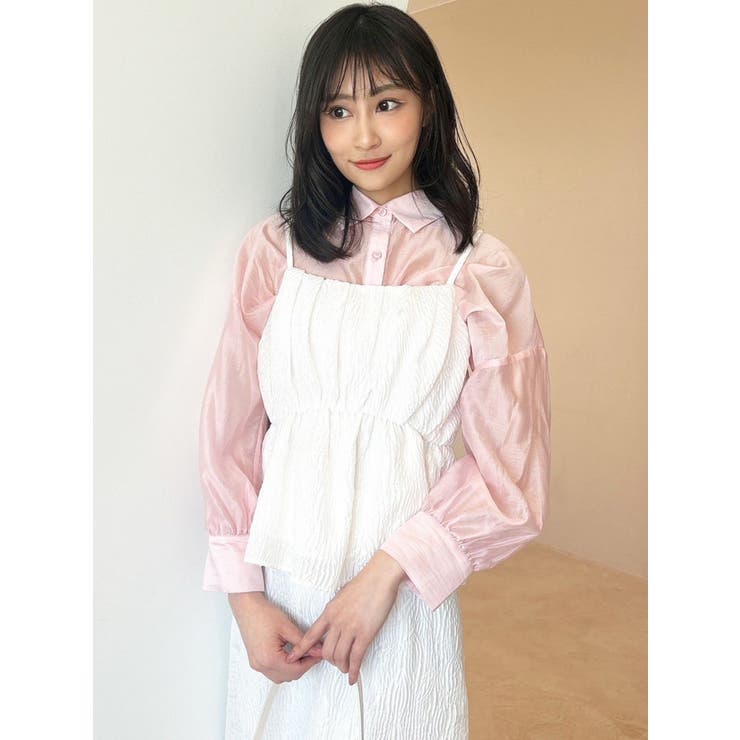 ジャガードペプラムキャミチュニック【セットアップ着用可能