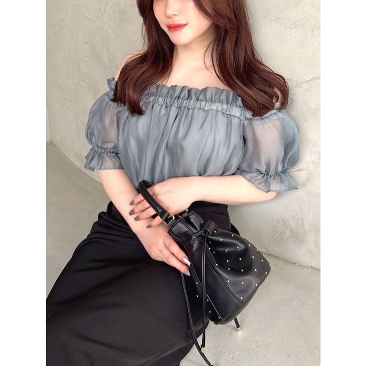 グリーン | クロップドオフショルトップス | RESEXXY