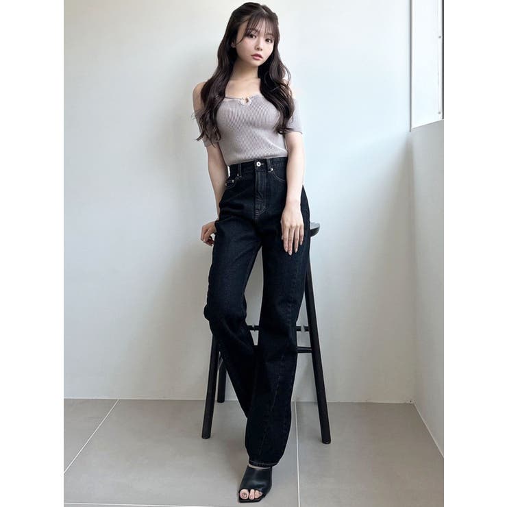 ステッチデザインストレートデニムパンツ[品番：MKSW0057984]｜RESEXXY