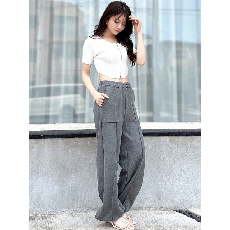 ジップデザインクロップドニットトップス | RESEXXY | 詳細画像20 