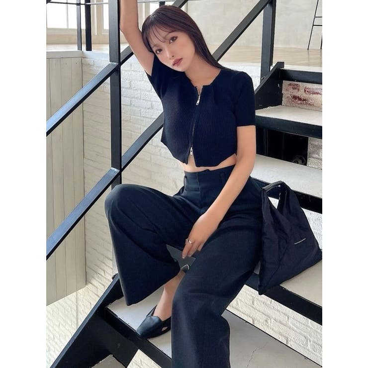 ジップデザインクロップドニットトップス | RESEXXY | 詳細画像22 