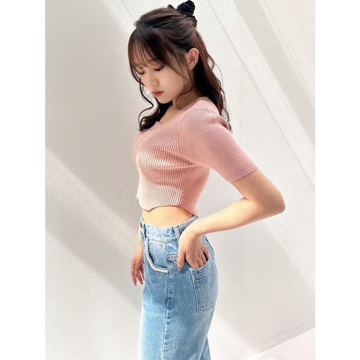 ジップデザインクロップドニットトップス | RESEXXY | 詳細画像7 