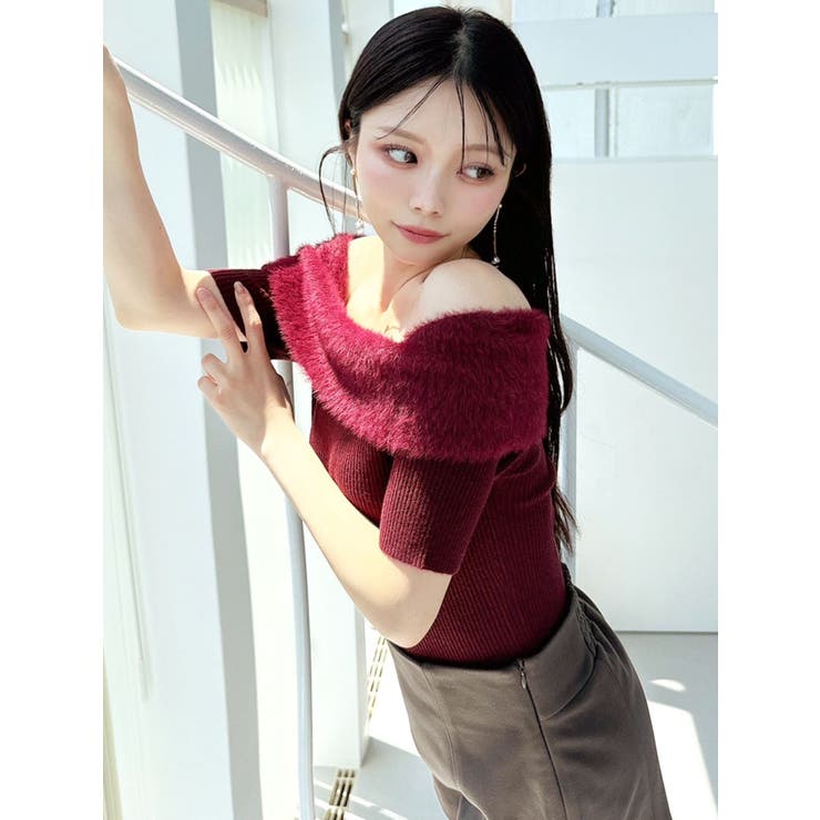 シャギーコンビオフショルニットトップス | RESEXXY | 詳細画像15 