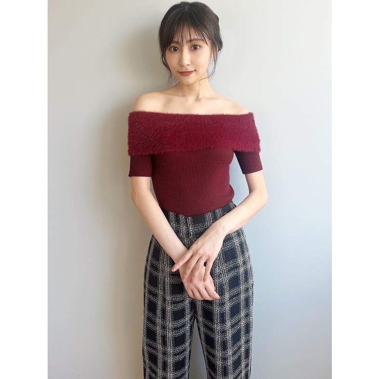 シャギーコンビオフショルニットトップス | RESEXXY | 詳細画像25 