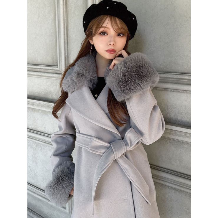女王蜂 qb luxury ファーコート ネイビー Mサイズ