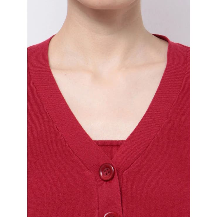 CORCOVADO レッド ワンピース　カーディガン セット S/M CORCOVADO レッド ワンピース カーディガン セット S/M カーディガン