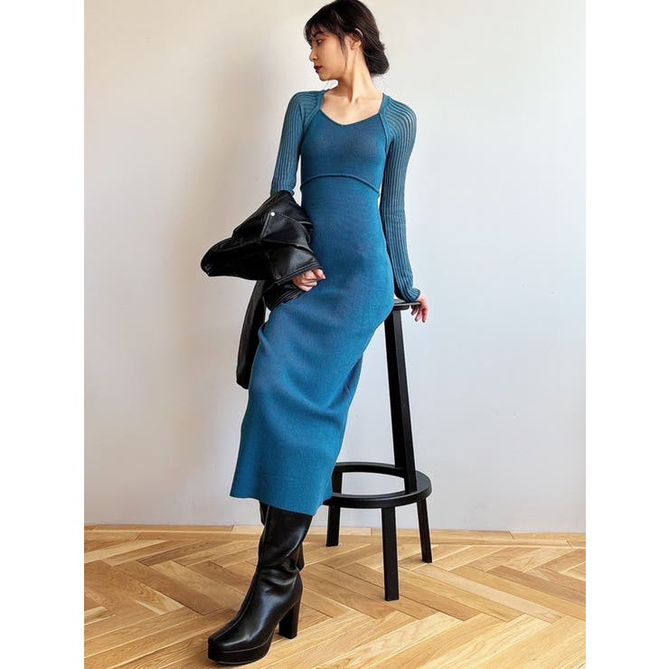 スリーブメッシュタイトニットワンピース[品番：MKSW0059617]｜RESEXXY