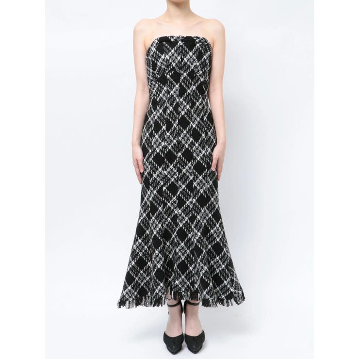 フリンジチェックベアワンピース[品番：MKSW0061186]｜RESEXXY