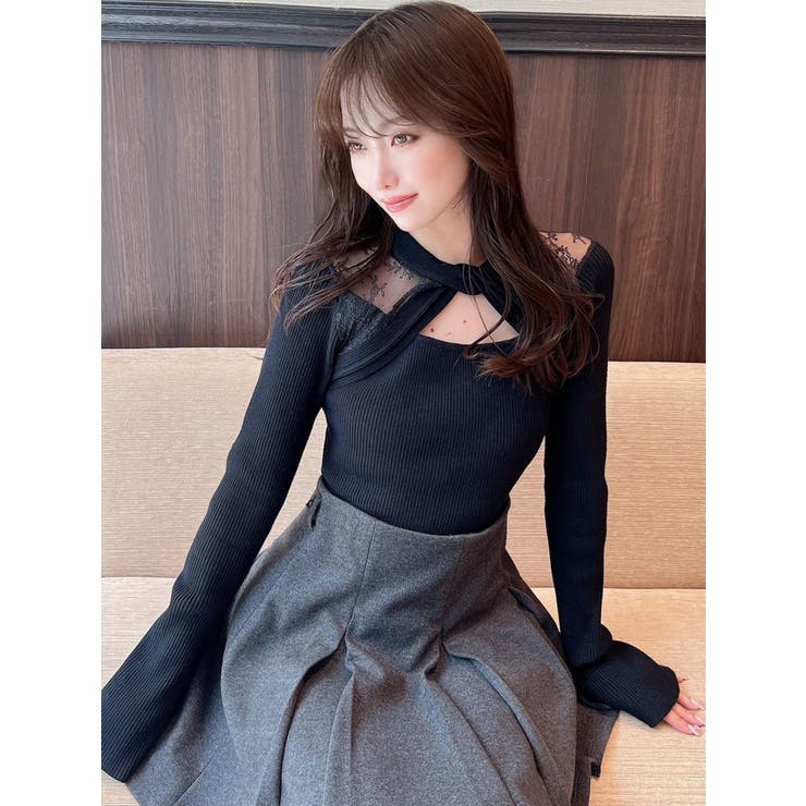 ラグランレースニットトップス[品番：MKSW0060713]｜RESEXXY