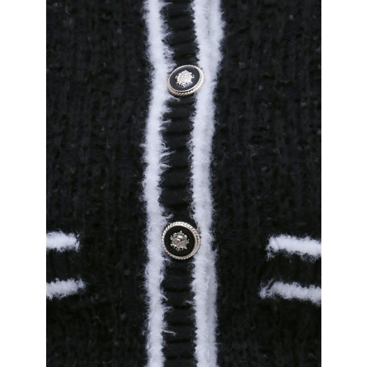 バイカラーツイードニットカーディガン【セットアップ着用可能