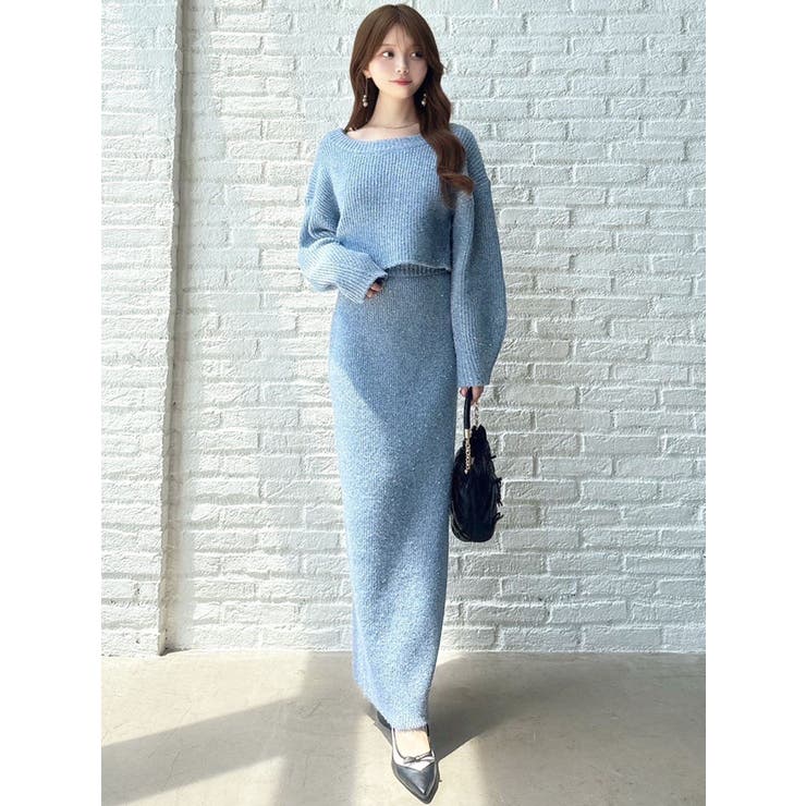 グリッターIラインニットスカート【セットアップ着用可能】 | RESEXXY | 詳細画像4 