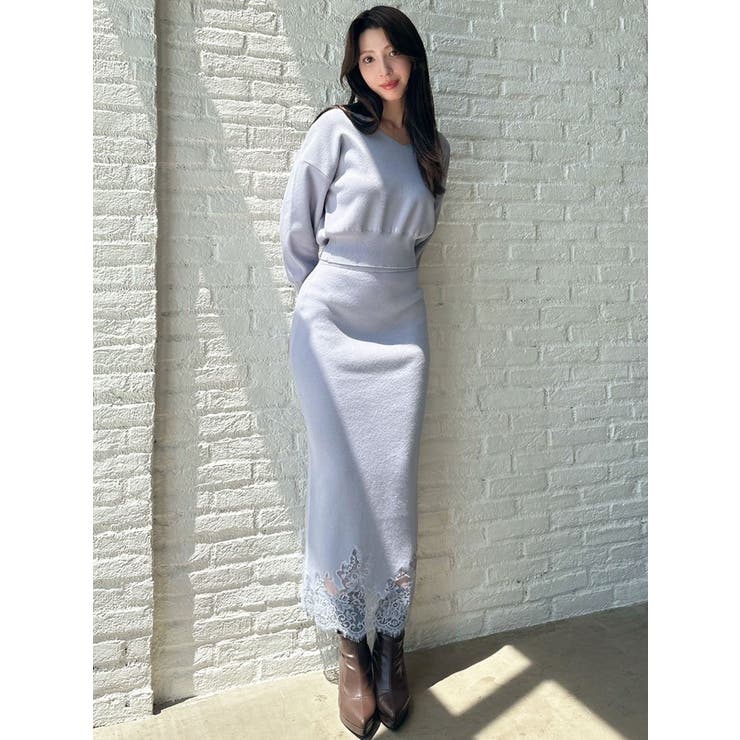 レーストリムニットスカート【セットアップ着用可能】 | RESEXXY | 詳細画像2 