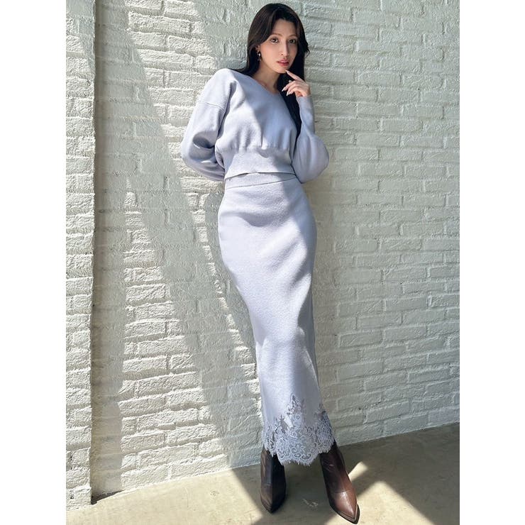 レーストリムニットスカート【セットアップ着用可能】 | RESEXXY | 詳細画像3 