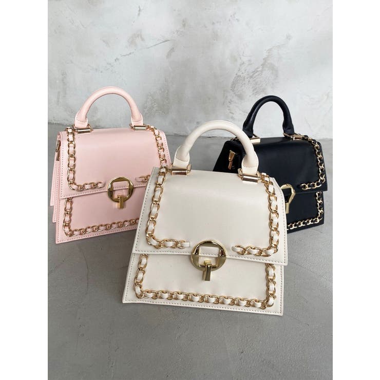 ホワイト | チェーントリミングハンドバッグ | RESEXXY