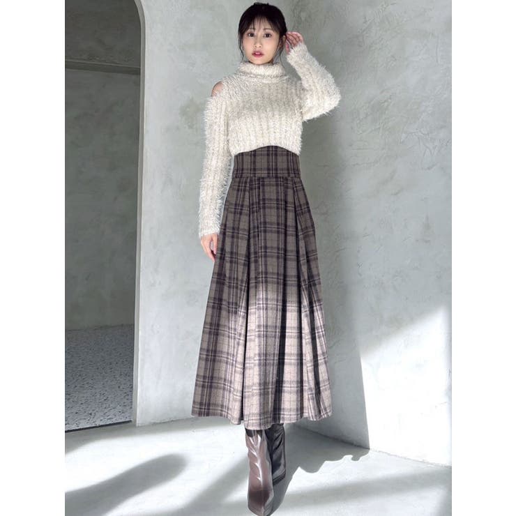 ラメシャギータートルネックニットトップス[品番：MKSW0061321