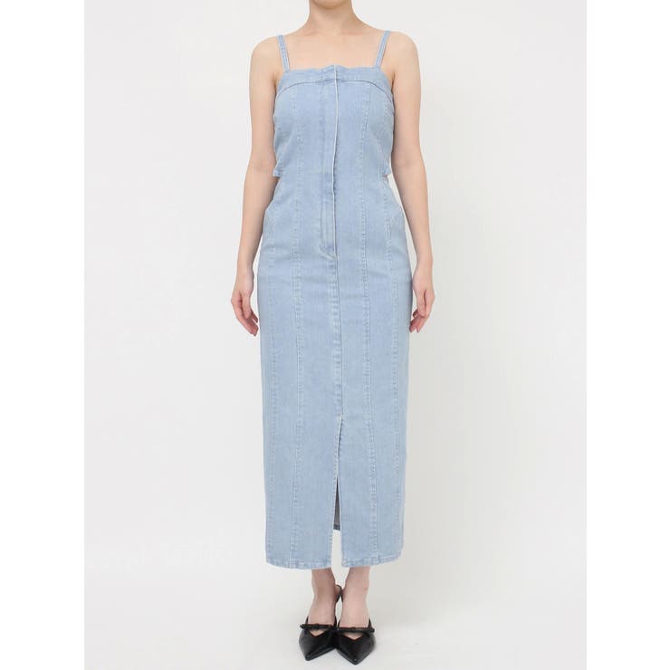 【 】Jeans カットアウト デニム シャツワンピース カットアウトデニムワンピース【セットアップ着用可能】[品番