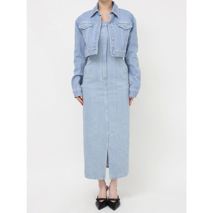 【 】Jeans カットアウト デニム シャツワンピース カットアウトデニムワンピース【セットアップ着用可能】[品番