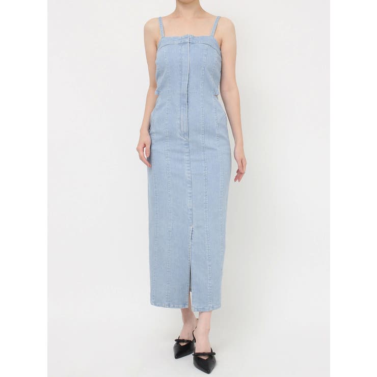 【 】Jeans カットアウト デニム シャツワンピース カットアウトデニムワンピース【セットアップ着用可能】[品番