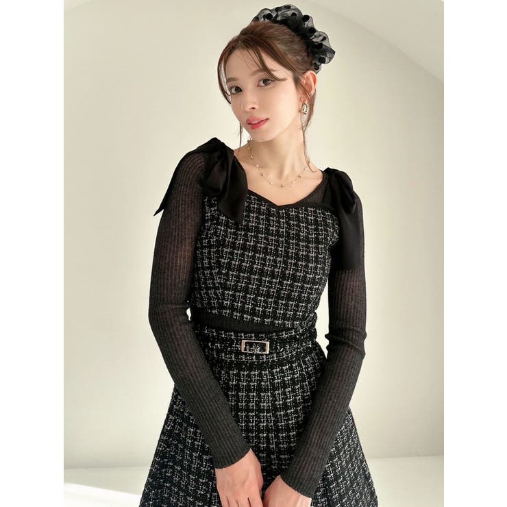 ショルダーリボンツイードビスチェ【セットアップ着用可能】 | RESEXXY | 詳細画像10 