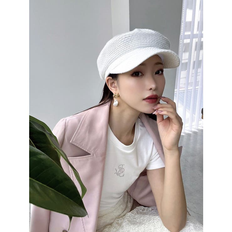 ホワイト | 透かし編みキャスケット | RESEXXY