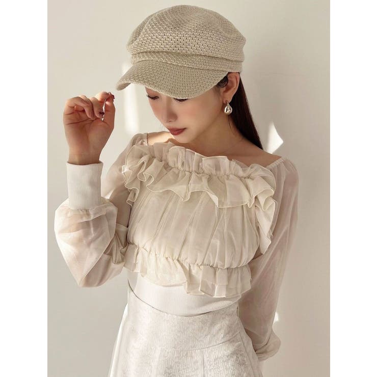 ベージュ | 透かし編みキャスケット | RESEXXY