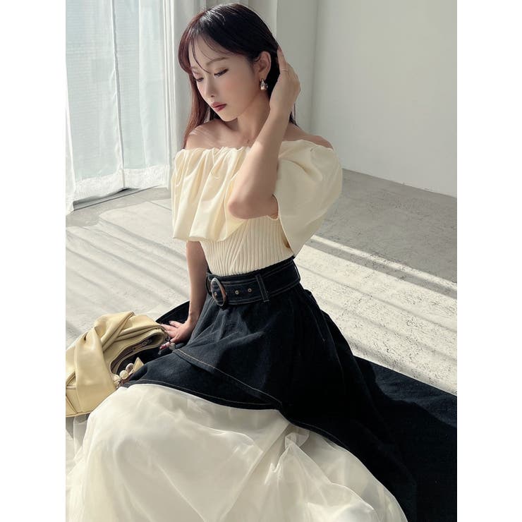 ボリュームドッキングオフショルニットトップス | RESEXXY | 詳細画像12 