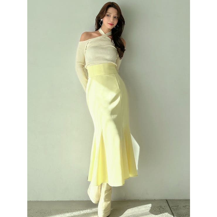 ニット ドレス ボタン 緑 グリーン バックレス セクシー スプリット ホルターネック レディース Betty Blue Wrap Dress | GUESS