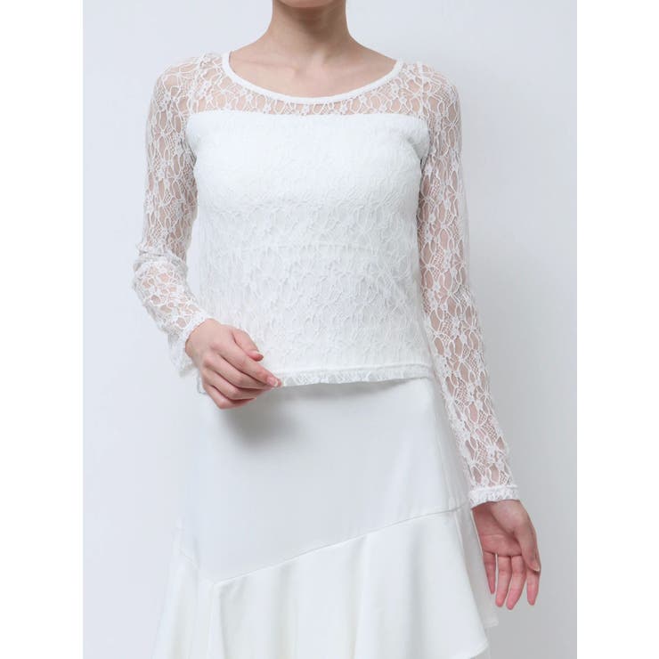 カップ付きストレッチレーストップス[品番：MKSW0063115